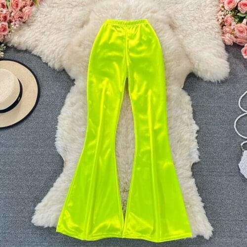 Summer new bell bottom trousers slit Pants For Women High waist was thin temperament Trousers 2021