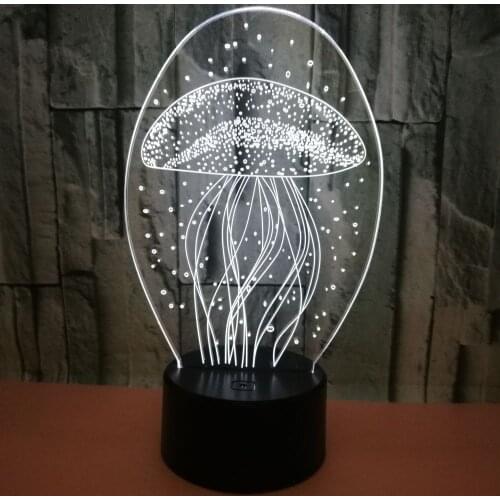 New Jellyfish 3d Night Light Remote Control 7 color Desk Lamp Touch Led Visual 3d Light Gift Atmosphere Table Lamp