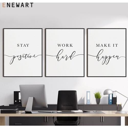 Office Decor Inspirational Printable Wall Art Positive Quote Canvas Painting Motivational Prints Home Office Decorative Pictures