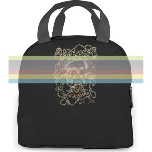 Authentic LUCKY 13 Barberia Los Muertos Barber Shop Rockabilly NEW Unisex women men Portable insulated lunch bag adult