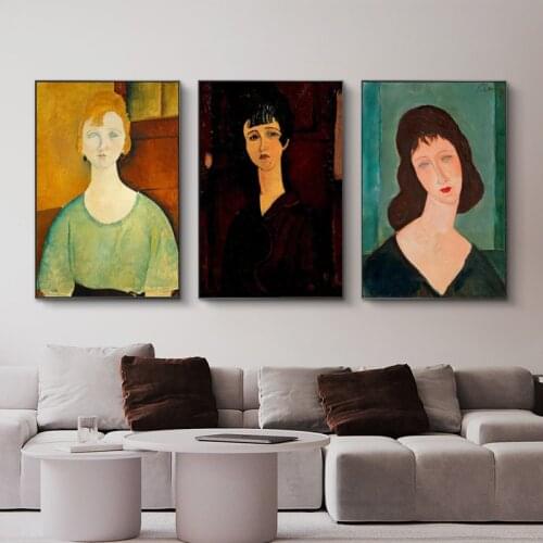 Portrait of Sexy Woman Canvas Paintings By Amedeo Modigliani Famous Wall Art Postes And Prints Abstract Art Pictures Cuadros