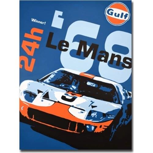 24 Hours Of Le Mans Original Postes On Canvas Print Nordic Poster Wall Art Picture For Living Room Home Decoration Frameless