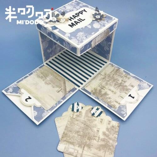 Explosion Box Cutting Dies for Scrapbooking Dies Memory Photo Album Paper Craft Midodo 4 inch Box New Metal Cutting Dies