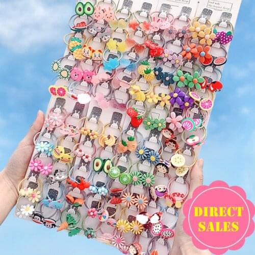 1set Korean Cute Cartoon Princess Flower Elastic Hair Rubber Band Girls Accessories Hair Scrunchies Baby Hair ornament Headdress