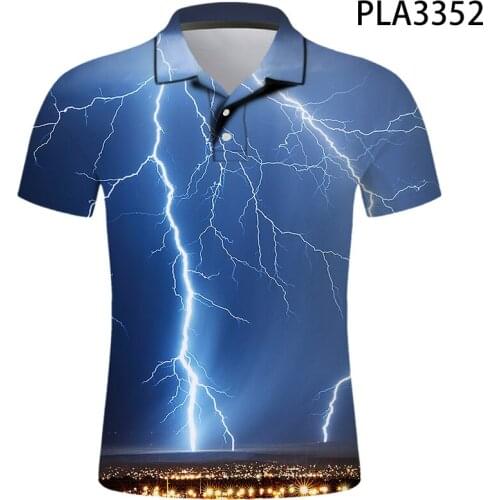 New Polo Shirt Men Shirts Summer Short Sleeve 3D Printed Hombre Camisas De Polo Casual Cool Lightning Streetwear Shirts Tops