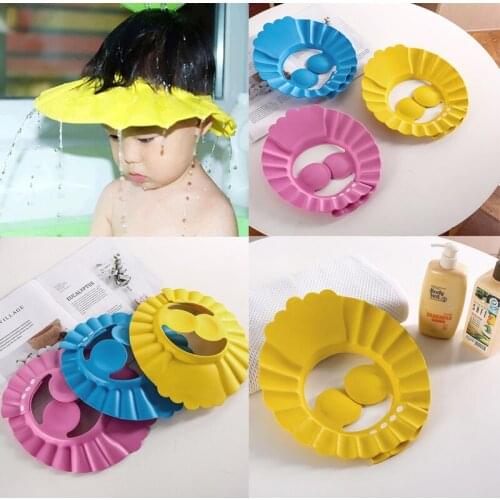 Baby Kids Protection Ear Eye Safe Care Shampoo Bath Bathing Shower Cap Waterproof Wash Hair Shield Adjustable Elastic Cap