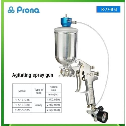 Prona R-77-B Agitating Spray Gun,MINI-agitator Painting Pistol Sprayer Guns Automobile with Cup 400ml,Paint Mixer Spray Gun