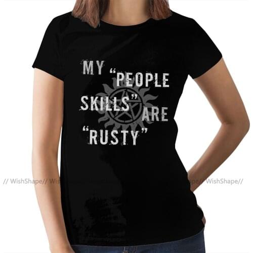 Supernatural Winchesters T-Shirt Supernatural Castiel T Shirt Printed Cotton Women tshirt Ladies Tee Shirt