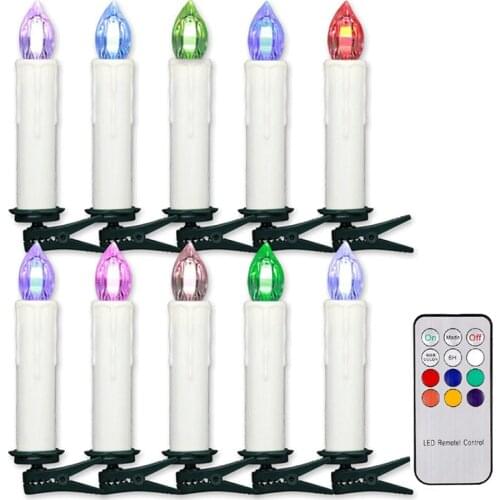 Tree Decoration LED Candles with Remote Control 6 Colors Flameless Tealights Battery Operated for Home Christmas Party Holiday