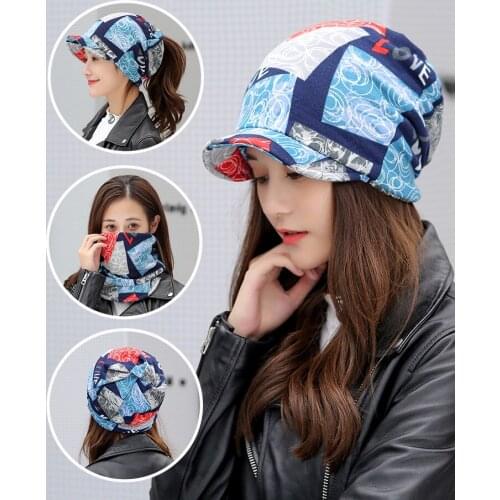 Spring Autumn Women’s cap multi-functional neckband hat peaked cap bucket hat beanie cap Bonnet chapeau Panama Hat for women