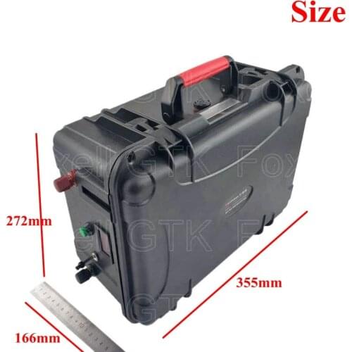 Waterproof 24v 50Ah 60Ah 40Ah lithium battery pack li-ion lipo PP case High capacity for solar motor Outdoor power + 5A charger