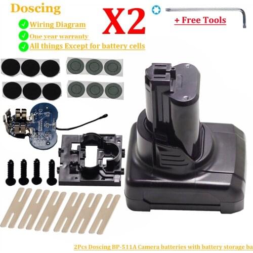 Built in 6Pcs battery cells Plastic Case PCB for Bosch BAT411 BAT411A BAT412 BAT412A BAT413 BAT413A BAT414 D-70745 2607336013