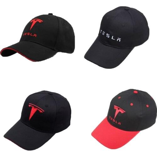 8 colors Fashion Embroidered Car Tesla Logo Embroidered Baseball Cap For Tesla Model 3 Model X Model s Model Y Car Accessories