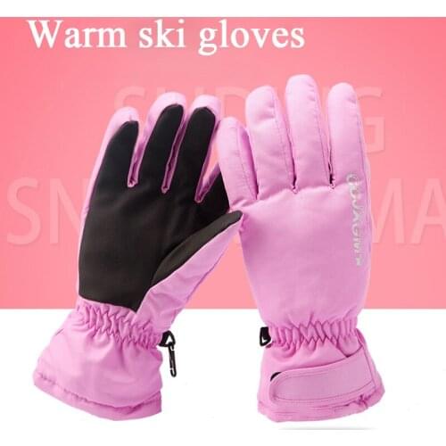 Womens Winter Ski Gloves Warm And Windproof Gloves Outdoor Riding PU Autumn Outdoor Warm Gloves