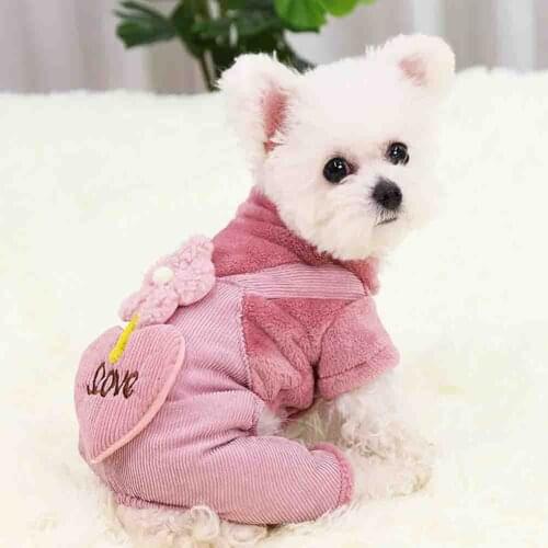 Winter Teddy Small and Medium-sized Dogs Comfortable Autumn/Winter Clothes Medium Cute Bichon Pet Thicken Warm Four-legged Pants