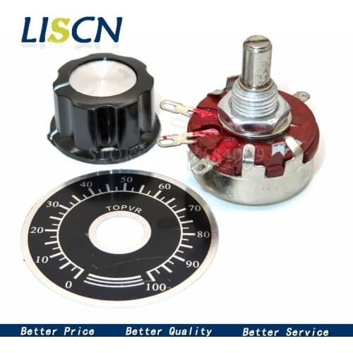 1 set WTH118 DIY Kit Parts 2W 1A Potentiometer 1K 2.2K 4.7K 10K 22K 47K 100K 470K 1M ohm MF-A03 + WHT118 + 0-100 Scale