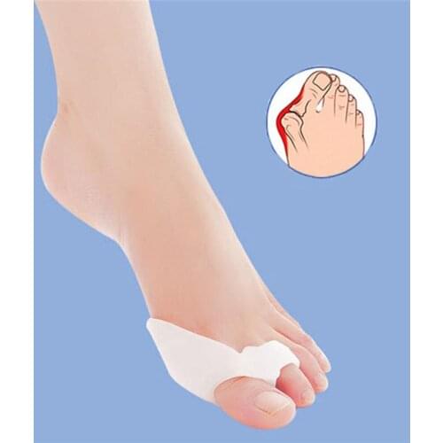 1 Pair Silicone Gel Foot Fingers Two Hole Toe Separator Thumb Valgus Protector Bunion Adjuster Hallux Valgus Guard Feet Care