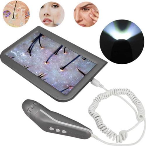 10.1Inch Rechargeable Skin Analyzer Scalp Hair Follicle Skin Hair Detector Facial Skin Analyser Machine 50X 200X Lens Magnifying
