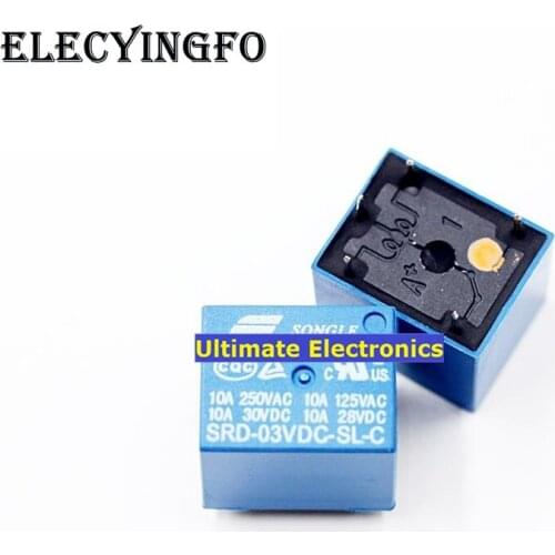 10pcs SRD-03VDC/05VDC/06VDC/09VDC/12VDC/24VDC/48VDC-SL-C 5feet SRD-05VDC-SL-C Relays