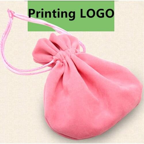 100PCS/LOT Velet Pouches Jewelry Bags With Drawstring Party Lovely Round Colorful Packaging Gift Bag
