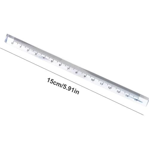 15cm Acrylic Trigonometric Ruler Pocket Size Engineer Scale Ruler Transparent Triangle Ruler Stationery Student Measuring Tool