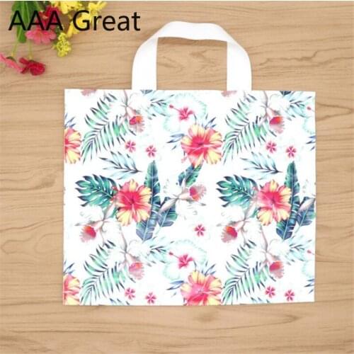 150Pcs/Lot Plastic Gift Bag Clothing Boutique Packaging Bags Plastic Shopping Bags With Handle Christmas Decorations Pouches New