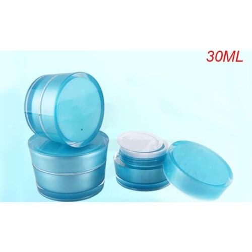 30g blue acrylic cone-shape cream jar with silver line cosmetic container cream jar Cosmetic Packaging Cosmetic Jar
