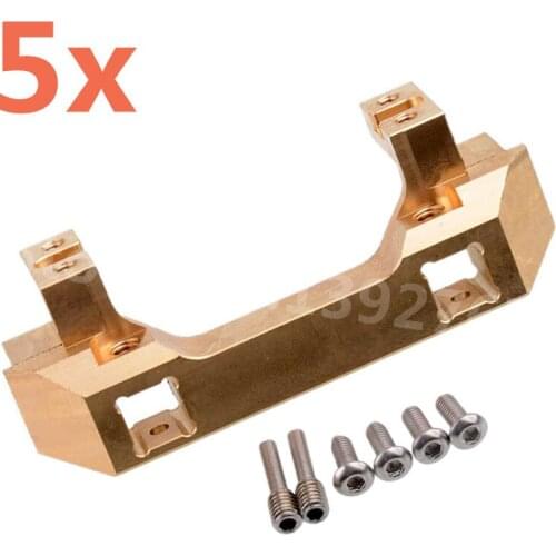 5Pieces RC Cars Brass Steering Gear Front Bumper Servo Mount Front Rudder Rack For 1/10 RC Rock Crawler Truck Traxxas TRX-4 T4
