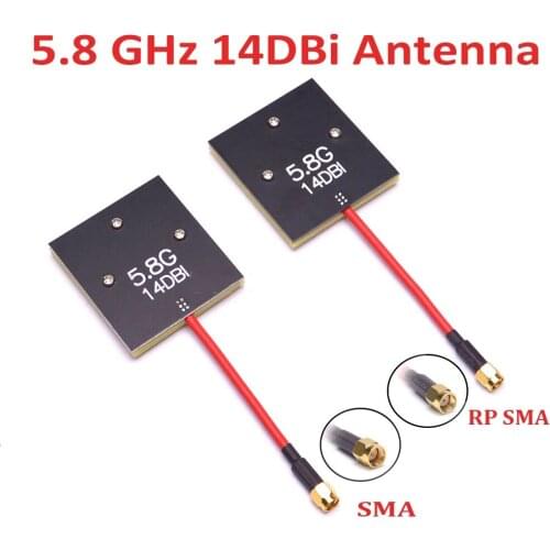 Antena de Panel direccional de alta ganancia para Dron de carreras con visión en primera persona, 5,8G, 14dBi, RP-SMA / SMA para