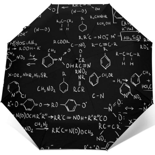 Automatic Umbrella Chemistry Formulas three-fold umbrella women men rain umbrella