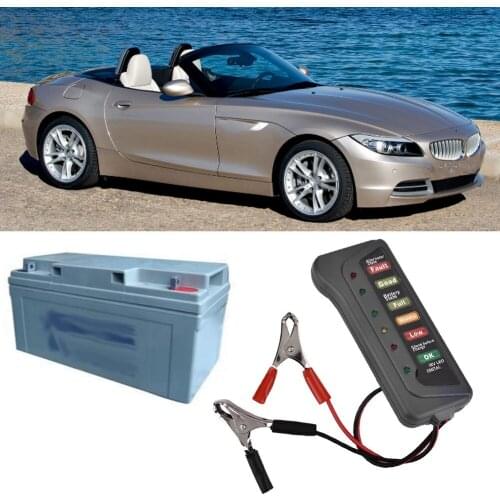 6-LED Display Car Battery Measuremt Tester 12V Power Digital Analyzer Automotive Checker Alternator Test Electrician Tool