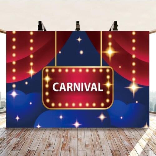 Movie Stars Carnival Party Backdrops Decor For Home Text Customize Red Curtain Bokeh Hollywood Kids Birhtday Photo Backgrounds