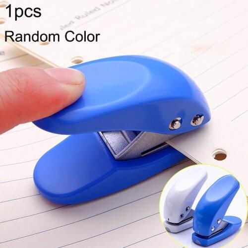 Mini Type 1/4" Holes Punch with Scrap Collector Paper Office School Stationery Loose-leaf Notebook Punch Paper Cutter