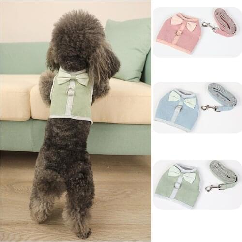 Breathable Dog Harness Vest Pet Mesh Harnesses Collar Pet Leash Dogs Clothes Puppy Training Walking Lead Rope Cat Chest Strap