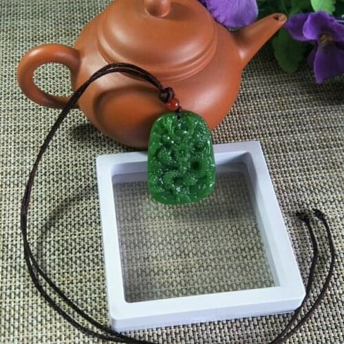 Chinese Green Jade Dragon Jade Pendant Jewelry Lucky to ward off evil spirits Safety Amulet Jade Pendants Jade Fine Jewelry
