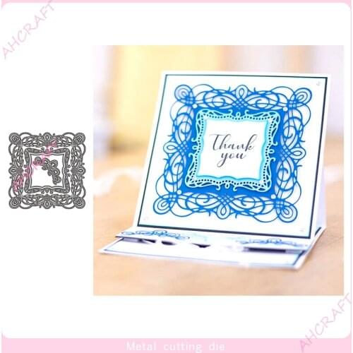 Lace Background Frame Metal Cutting Dies for DIY Scrapbooking Photo Album Decorative Embossing Paper Card Crafts Die 2021