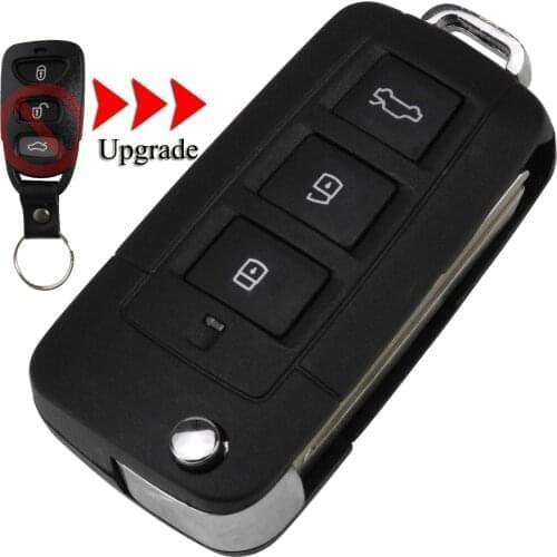 Kutery Upgrade Folding Car Key Shell For Kia Hyundai Elantra Sonata Genesis 3/4Buttons Remote Key Case Fob Cover HYN10/HYN14R