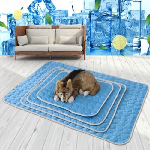 Summer Pet Ice Silk Cool Mat Pet Bed Dog Mat Cat Cool Blanket Cushion Sofa Breathable Pet Mat Dog Car Mat Washable Dog Supplies