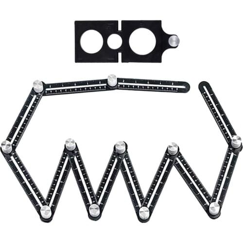 Multi Angle Measuring Ruler 12- Folding Alloy Angle Finder Tool Ruler Brick Tile Wood Corner Positioning Tools
