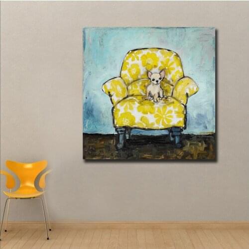 Fashion Modern Printed Dog Allowed In Abstract Art Oil Painting Poster Print Canvas Wall Picture for Living Room Unframed