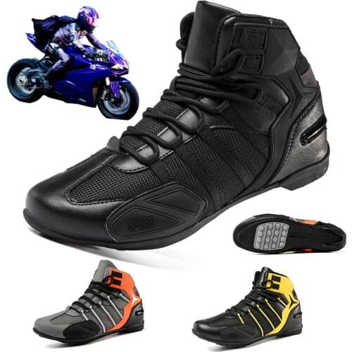 Motorcycle Shoes Mens Outdoor Non-Slip Breathable Riding Boots off-road Protective Motorcycle Shoes Street Racing Travel Shoes