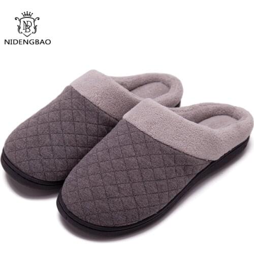 Men Winter Warm Slippers Fur Slippers Men Boys Plush Slipper Cotton Shoes Non-slip Solid Color Home Indoor Casual Slippers