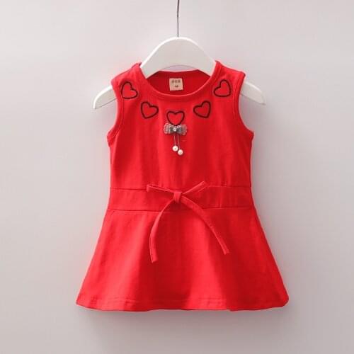 New Baby Girl Clothes Dress Casual Solid Patch Korean Summer Cotton Loose Cute Pretty Clothing Children Kids Baby Dresses