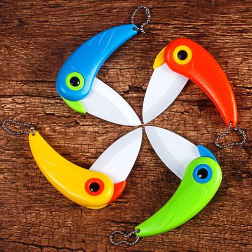 Peeler Mini Bird Folding Fruit Knife Colorful Cut Slice Home Vegetable Potatoes Fruit Ceramic Pocket Knife Kitchen Cutting Tool