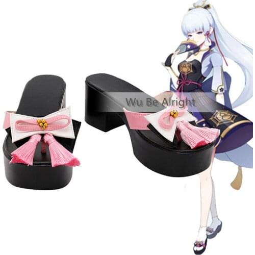 Genshin Impact Kamisato Ayaka Game Cosplay Shoes Boots Halloween Carnival Party Role Play Accessories Custom Made For Men Women