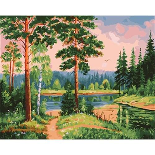 PAINTBOY Landscape Framed Pictures DIY Painting By Numbers Acrylic Painting On Canvas Wall Art For Living Room Home Decor