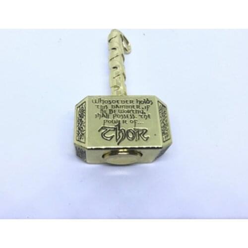 Quake hammer fingertip gyro decompression retro alloy hammer finger rotation gyro key pendant toy