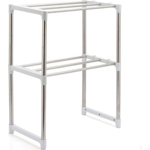 Practical Design Multifunctional Stainless Steel Kitchen Storage Rack Telescopic Household Use Microwave Oven Rack