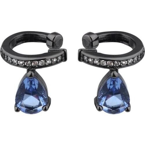 OMYFUN Simple Earrings Cuff with Charming Drop pedra Accessory Jewelry no-piercing Cuff Earring Brazil Semi Joyas Dropship E44