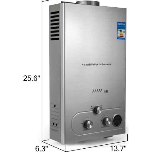 2 Pieces VEVOR 18L Propane Gas LPG Tankless Hot Water Heater On-Demand Boiler Shower Kit